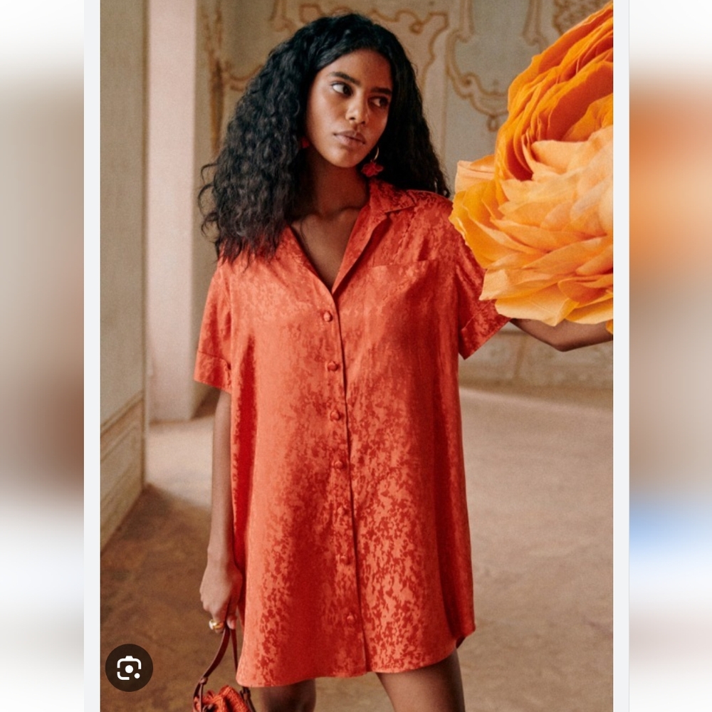 Sezane Editions Ana Dress 'Terre' Burnt Orange
